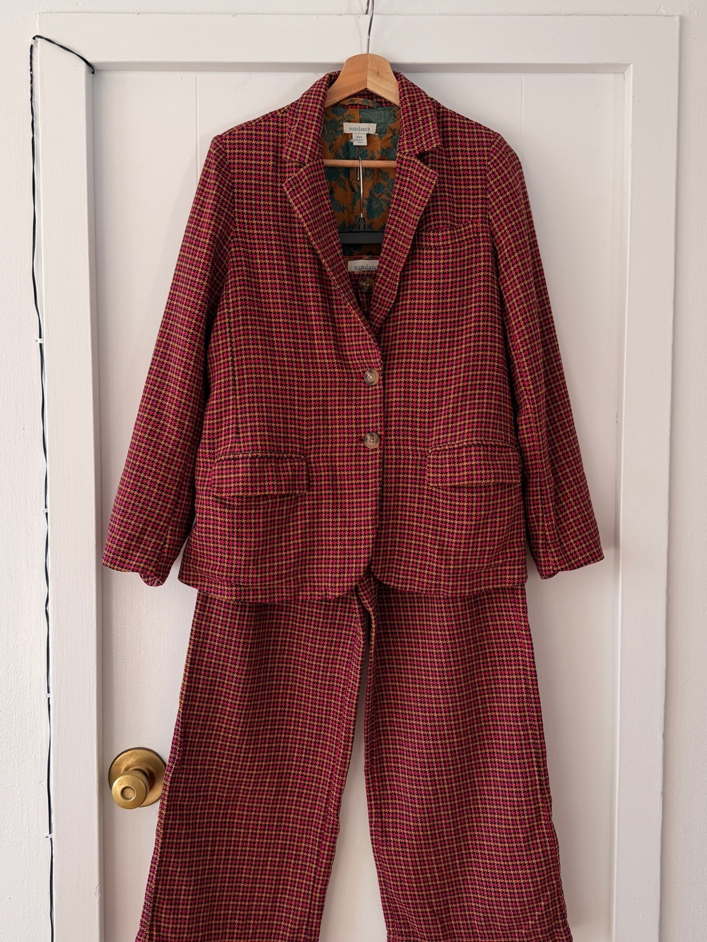 Sundance Red/red Plaid Blazer Jacket